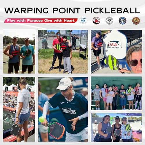 Warping Point Rainbow Power Pickleball Paddle，Gen 3 EdgeFusion Core Ignites Explosive Speed, 3-Layer Carbon Fiber & DualGrit Surface Deliver Pro-Level Spin, Edgeless Elongated Design, USAPA Approved