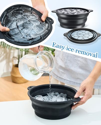 Face Ice Bath Bowl - Silicone Foldable Facial Ice Therapy Basin with Built-in Ice Tray, Cold Plunge Bowl for Skin Tightening, Puffiness Relief & Glowing Skin, Idea for Home & Travel