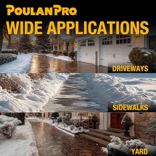 Poulan Pro Snow Blower Gas Powered, Single Stage 18 Inch Gas Snow Thrower with Electric Start, 190° Remote Chute Control, Steel-Reinforced Rubber Auger, Compact, Lightweight Design