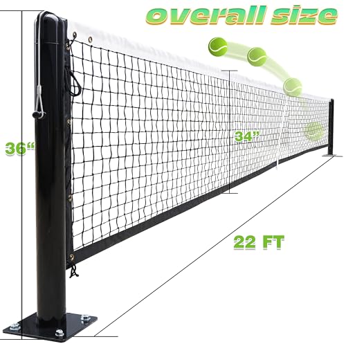 Seliyoo Round Pickleball Post,Steel Pickleball System,Surface Mount,Include Premium-Grade Brass Winder,Net,Idea for Clay or Courts