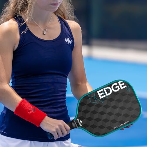 Diadem Edge 18K Power Pro Pickleball Paddle USAPA Approved | 18K Carbon Fiber Face for Spin & Control | 16mm Control Paddle, Teal