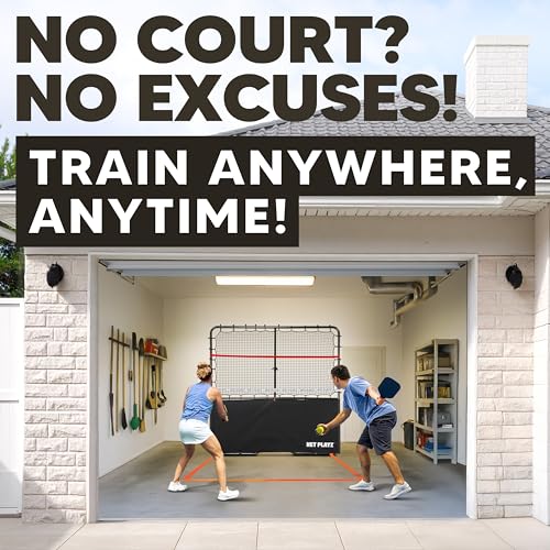 Pickleball-Specific Trainer Rebound Net,Perfect Your Forehands Backhands Dinks Volleys Accuracy Coordination Kitchen Control | Pickleball Training Equipment Aid - Adjustable Angle,Easy Setup & Storage