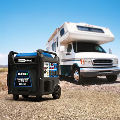 DuroMax XP11000iH 11,000-Watt Dual Fuel Portable Digital Inverter Generator - Gas & Propane, Remote Electric Start, Transfer Switch Ready, RV & Emergency Ready