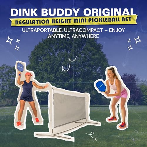Dink Buddy - Regulation Height Mini Pickleball Net with Drawstring Carry Case, Durable Pickleball Net Portable Outdoor & Indoor Use, Easy-to-Set-up, 6 feet Wide, Black