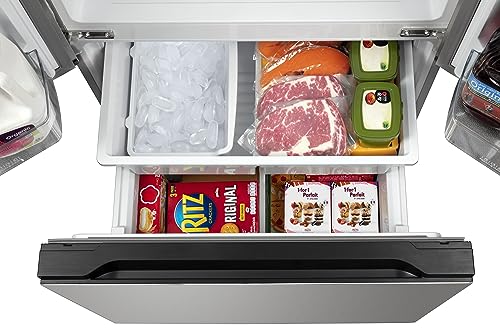 Hamilton Beach HBF1662 French Door Full Size Counter Depth Refrigerator with Freezer Drawer, 16.6 cu ft, Stainless