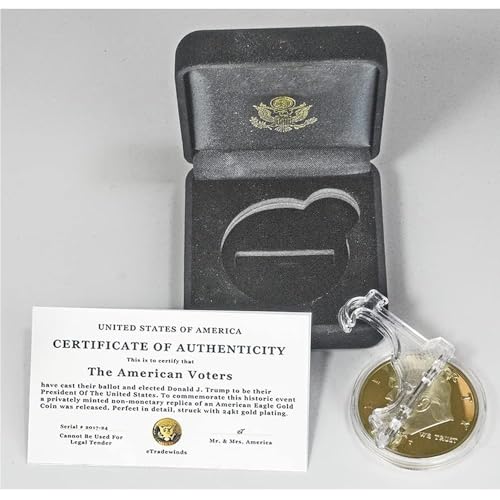 Donald Trump Gold Coin Set 45-47 President, Velvet Case, 2+ Term Collector’s Edition, Commemorative Gold Plated Replica Coin w/Cert of Auth (Velvet 45-47)