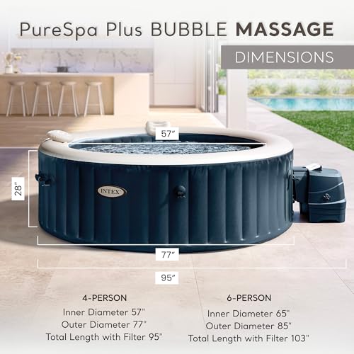 Intex 28429EP PureSpa Plus Portable Inflatable Hot Tub Bubble Jet Spa, 77 Inch x 28 Inch & 28514E Medium PureSpa Accessories Benches (2 Pack)