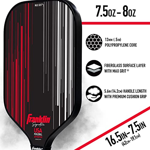Franklin Sports Pro Pickleball Paddle - Pro Player Series Signature 13MM Pickleball Paddle with MaxGrit Technology
