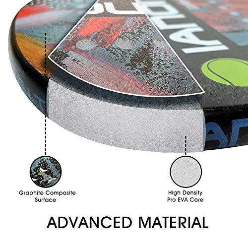 Beach Tennis Paddle Beach Tennis Racket Carbon Fiber with EVA Memory Foam Core Tennis Paddles (Black)