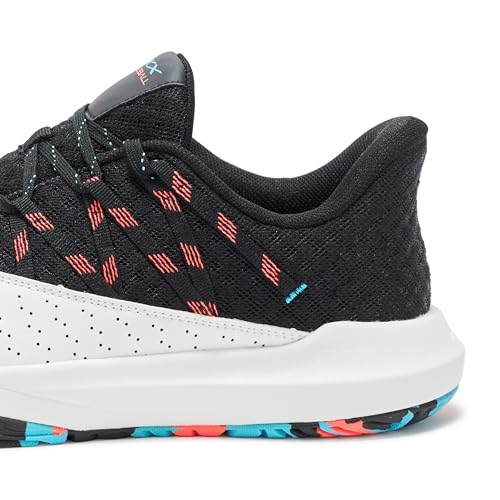Skechers Men's Viper Court Rally Pickleball Sneaker, White/Pink/Light Blue, 8.5