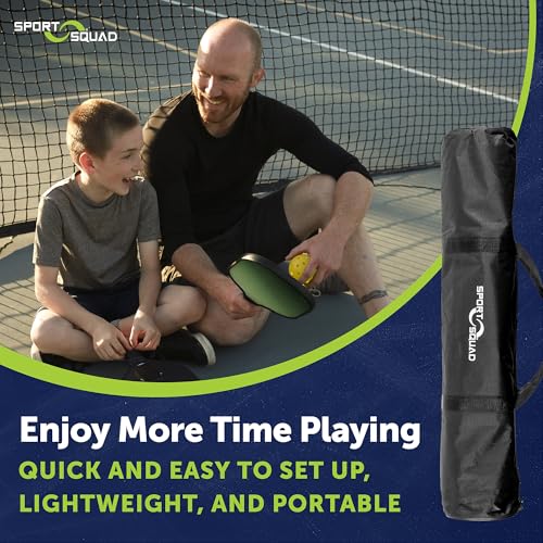 Sport Squad 10' Half-Court Pickleball Net - Easy & Quick Setup - Portable Pickleball Net For Dink & Singles Practice - Durable, Weather-Resistant Frame for Indoor & Outdoor Play - Storage Bag Included