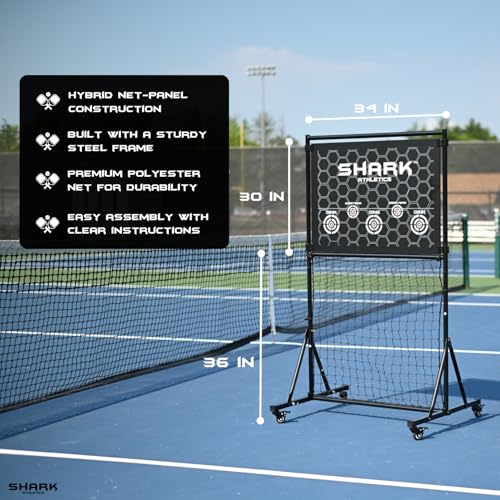shark athletics Pickleball Practice Rebounder Backyard & Indoor - Portable Pickleball Rebounder - Premium Pickleball Practice Board - Pickleball Wall for Practice - Pickleball Backboard (Easy Setup)