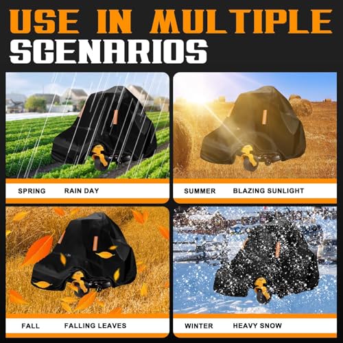 Outdoor Zero-Turn Mower Cover Waterproof,Heavy Duty 600D Tearproof Anti-UV, Universal Fit Riding Lawn Tractor Covers Up to 60" Decks,All Season Using, Windproof Nylon Buckle,79"Lx46"Wx55"H-Premium