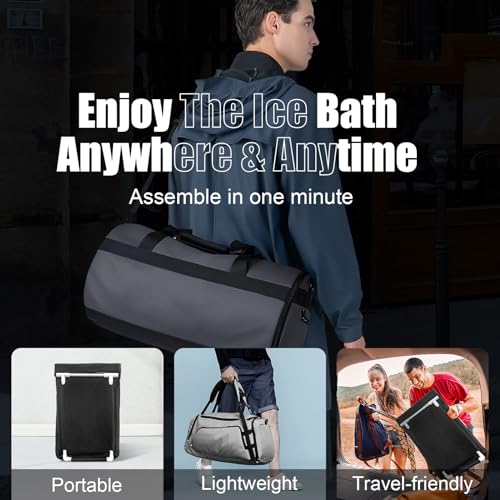 CalmMax Oval Ice Bath Tub with Cover for Athletes XL Portable Cold Plunge Tub - 140 Gal Capacity for Cold Water Therapy Ice Baths at Home Outdoor Gym 41IN