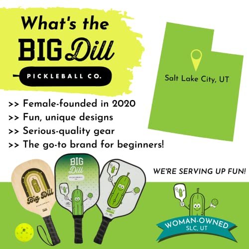 Big Dill Pickleball Infinity Pickleball Paddles Set of 2 USAPA Approved Pickleball Paddle Set | 2 Fiberglass Paddles with Covers, 2 Outdoor Pickleball Balls & Bag for Pickle Ball Paddle Set