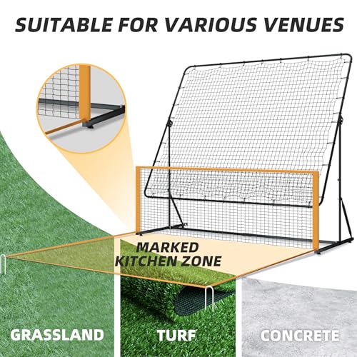 MR Pickleball Rebounder 6’x6’, Adjustable Angle & Height Pickleball Rebounder, Tennis Rebound Net, Pickleball Solo Training Equipment for Dinks Volleys Accuracy Coordination Kitchen Control