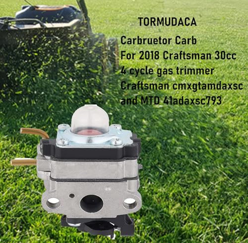 WS4200 Carburetor Compatible for 2018 Craftsman WS410 30cc 4 Cycle Gas Trimmer Craftsman cmxgtamdaxsc MTD 41adaxsc793 Replace 751-16046-4