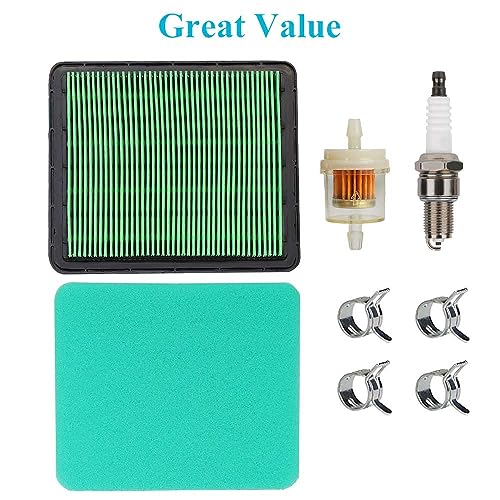 HOODELL GCV160 Air Filter Tune Up Kit for Honda GCV190 GC190 GC160 GX100 Engine HRC216 HRR216 HRR2169VKA HRX217 Lawn Mower, Replace GCV160 Spark Plug 17211-ZL8-023 Air Cleaner