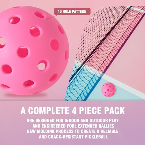 Strivio Pickleball Paddles Set of 2, Light Weight T700 Carbon Graphite Pickleball Paddles with 4 Balls and 1 Table Tennis Bag for Beginners & Pros