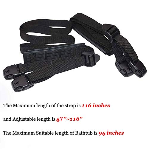 UCEDER 2 PCS Heavy Duty Hot Tub Cover Wind Straps FITS Most SPAS Locks Adjustable Length 67"~116" (Black, 9.5 Ft)