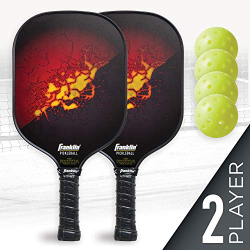 Franklin Sports (2 Paddle and (4) X-40 Outdoor Pickleball Set - Polypropylene Core - Fiberglass Surface