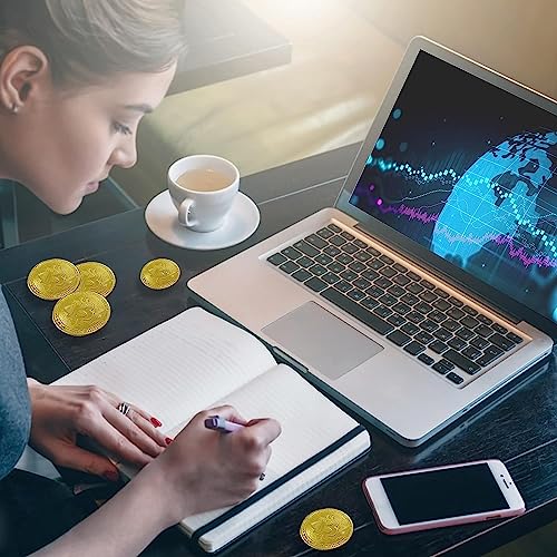 Cosbur 15Pcs Bitcoin Coin, Bitcoin Commemorative Coin, Blockchain Cryptocurrency, Collectible Coin with Protective Case, Gold Bitcoin Tokens, Home and Office Decoration (Gold)