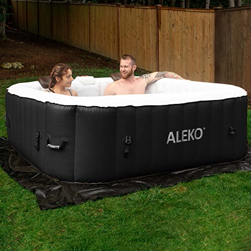 ALEKO Inflatable Hot Tub Spa | Personal High Powered Jetted Bubble | 265 Gallon | Black | HTISQ6GYBK
