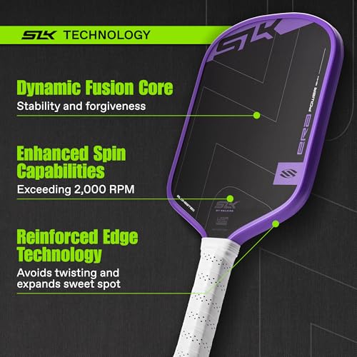 Selkirk Sport SLK ERA Power Pickleball Paddle | Carbon Fiber & Fiberglass Hybrid Face for Power, Spin & Control | Dynamic Fusion Core | Professional Pickleball Paddles | Elongated Ultraviolet