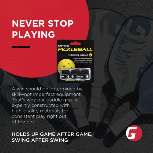 Gamma Sports Pickleball Supreme Overgrip, Black