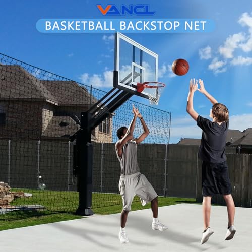 VANCL Socket Ball Stop Net with Posts - 1.75 Inch Barrier Net for Tennis, Volleyball, Pickleball
