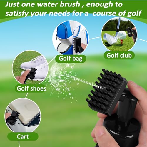 nabobt Golf Towel and Brush Set, Premium Golf Towel(16x16 inch) & Splash Golf Club Cleaner Brush Set, Retractable Clip Golf Cleaner Brush & Super Absorbent Microfiber Towel, Golf Accessories for Men