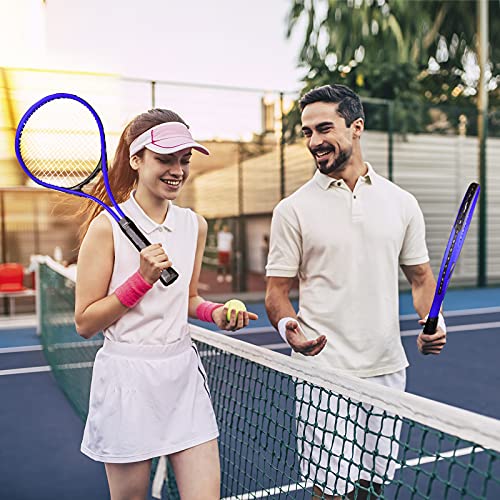HIRALIY Blue Tennis Rackets Set of 2 for Teenagers & Beginners - 27 Inch Student Recreational Tennis Racquet - Durable Reinforced Practice Gear for High School & Backyard