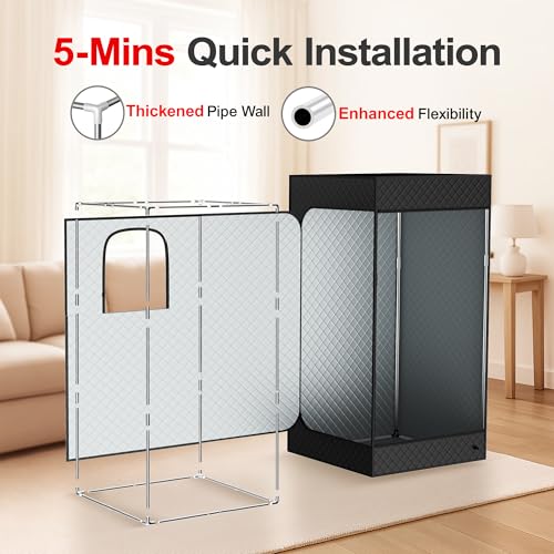 HyberVital Infrared Sauna Box Ultra Detox, Newly Upgraded Portable Home Sauna with 3.2L 1300W Fast-Heating Steamer, Spacious Tent & Ergonomic Chair for Personal Detox Spa