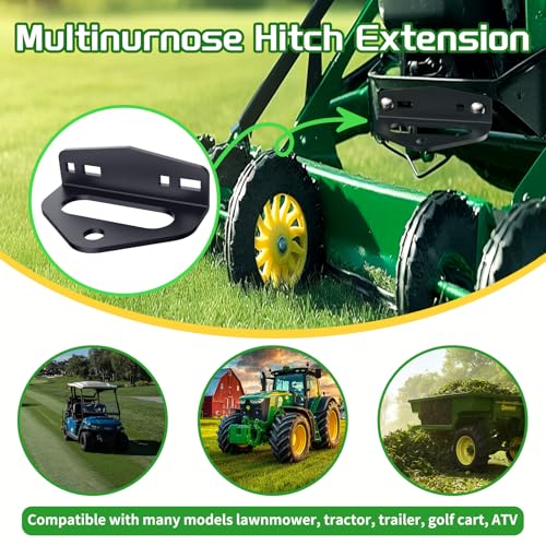 Zero Turn Mower Trailer Tow Hitch, Heavy Duty Steel Lawn Trailer Mount, Compatible with Many Models Lawn Mower, Tractor, Golf Cart, ATV Etc