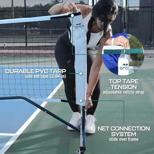 Orca Pickleball 22-ft Net 2-in-1 Full Court and 12-ft Half Court Net Set