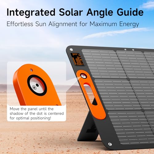 110W Portable Solar Panel for Jackery/EF/Bluetti/Anker/Goal Zero Power Station, IP68 Waterproof, 24% Efficiency, MC4 Output, ETFE Foldable Solar Charger with Adjustable Kickstand for Camping Outdoor