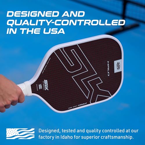 Selkirk Sport SLK Halo Pro MAX Pickleball Paddle | Raw Carbon Fiber Pickleball Paddles with a Rev-Core Power Polymer Core | Designed for Ultimate Spin & Power | Red