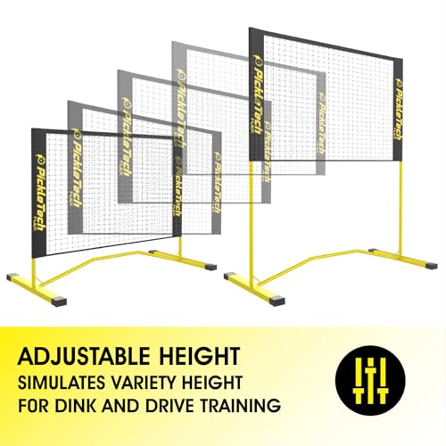 PICKLETECH Flex Version 4 ft Pickleball Practice Rebounder, Expandable to 10 ft for Double Player Practice - Outdoor Game - Fully Adjustable Regulation Height, Quick Setup