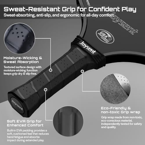 Joysent Pickleball Paddles Set, USAPA Approved Carbon Fiber Pickleball Set with Pickleball Rackets and Indoor Outdoor Pickle Balls, Beginner Pickleball Paddle for Adults Men Women