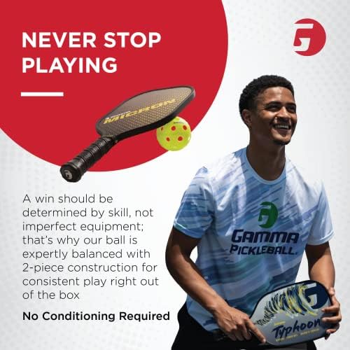 Gamma Sports Photon Indoor Pickleball Balls, USAPA Approved, Pickleball Accessories, Pack of 03