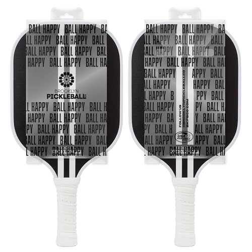 Premium Pickleball Paddles for All Skill Levels – USAPA Approved, Honeycomb Core & Cushioned Grip – Carbon Fiber Black Pickle Ball Paddle Set – Made by Brooklyn Pickleball Co.