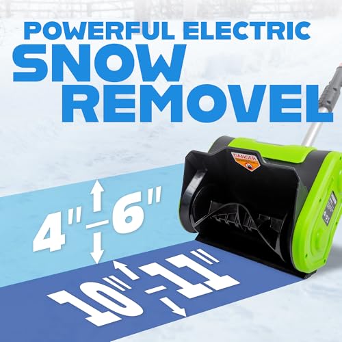 Cordless Snow Shovel, 20V Battery Powered Snow Blower, Lightweight Electric Snow Thrower with Adjustable Handle, Directional Plate, Perfect for Patios, Decks, Walkways, and Driveways (10 INCH)