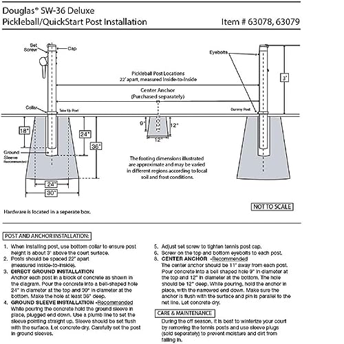 SW-36 Deluxe Pickleball Posts by Douglas 2-7/8" OD (Green), 36" Above Ground and Round Galvanized Sleeves Included