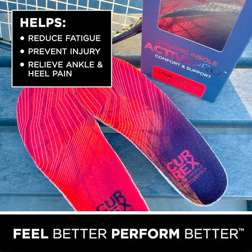 CURREX ActivePro Insoles for Walking, Working, Standing, Dance, Running & Other Sports Shoes, Arch Support Inserts to Help Reduce Fatigue & Ankle & Heel Pain for Men & Women (High Arch, Medium)