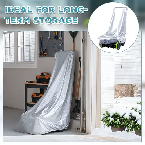 Datanly Extra Large Electric Cordless Snow Shovel Cover Fits 10-16 Inch, 210d Snowblower Cover, Waterproof, Heavy Duty, Indoor, Outdoor, Fit Most Electric Cordless Snow Shovel, 74 x 25 x 39 Inch