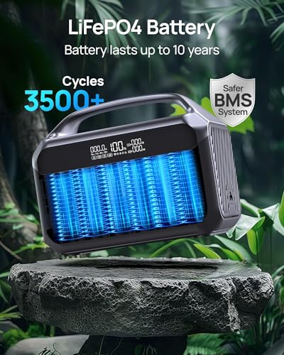DaranEner Portable Power Station 600W with Solar Panel 80W, 288Wh LiFePO4 Battery Backup w/2 AC Outlets, 1.7H Fast Charging Solar Generator for Camping, RV Travel, Home Emergencies