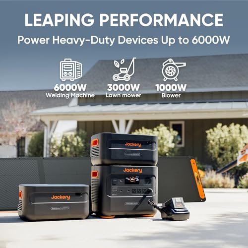 Jackery Explorer 2000 Plus Kit (6kWh)+Manual Transfer Switch, 6128 Wh Home Backup Power System with 2 * 200W Solar Panels, 2*LiFePO4 Battery Packs,for Power Outages, Emergencies