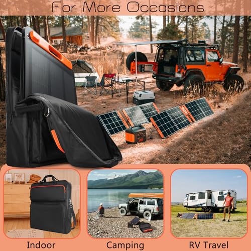 Amazing Fair Solar Panel Storage Bag Compatible with 2 Jackery 100W / 200W, Padded Portable Solar Panel Travel Bag Compatible with Jackery SolarSaga (100W | 25.2"×22"×4.5")