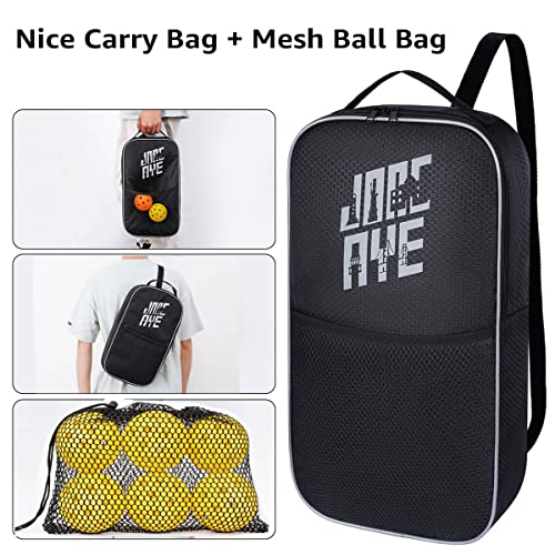 JoncAye Pickle-Ball Paddles Set of 2, Graphite Fiberglass Surface for Power & Control, USAPA Approved Rackets for All Ages, Beginners, Intermediate, with Outdoor Indoor Balls, Carry Bag, Grip Tape