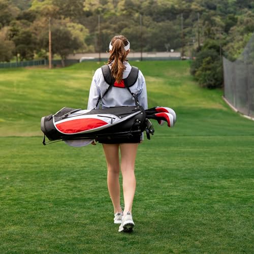 Precise Complete Teen Golf Club Set for Ages 13–16 – Includes Titanium Driver, Stainless Steel Hybrid, 7–PW Irons, Putter, Stand Bag & 3 Headcovers – Graphite/Steel Shafts - Right Hand